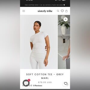 Sisterly Tribe Organic Cotton Soft Tee Grey M